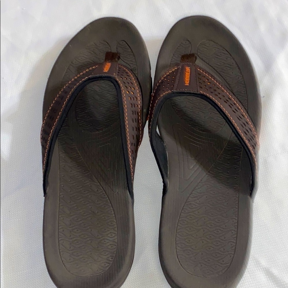 HOBIEBEAR‎ Brown Flip-Flops for Men Size 15 (49)   COMFORT SOLES EUC CLEAN
